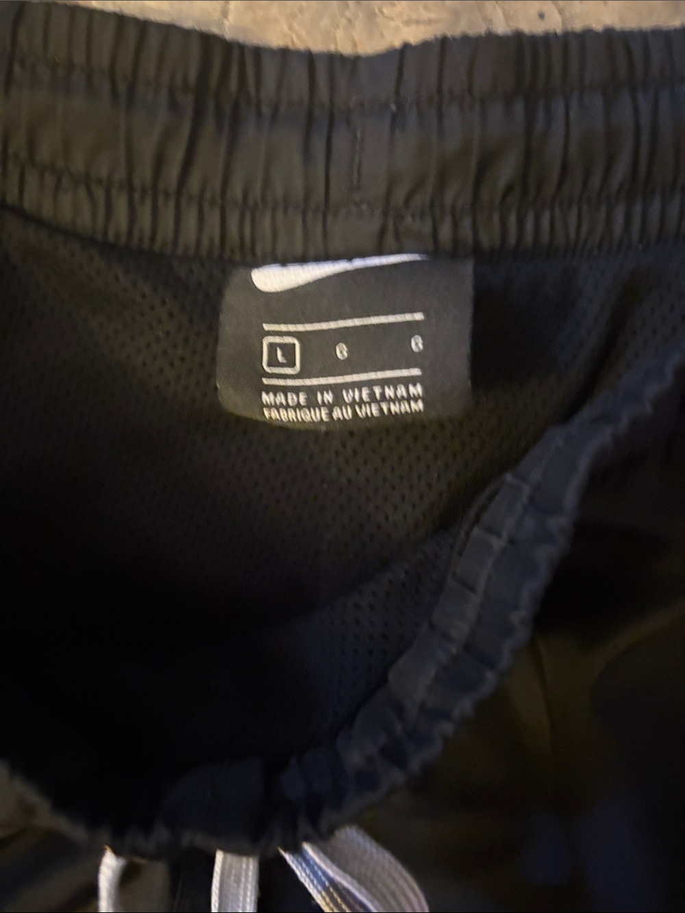 Nike Black Athletic Shorts with White Drawstring and Logo - Picture 4 of 5